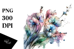 Abstract Stained Sweet Pea, Sublimation PNG Product Image 1