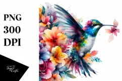 Artistic Hummingbird, Flowers | Sublimation | Clipart Product Image 3