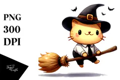 Simple Funny Halloween Broomstick PNG Product Image 1