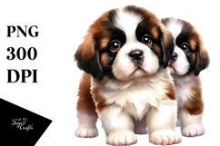 Watercolor Baby Saint Bernard Clipart Product Image 3