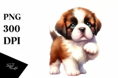 Watercolor Baby Saint Bernard Clipart Product Image 3