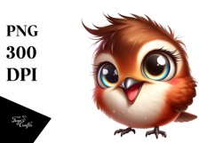 Colorful Crazy Looking Small Baby Thrush Clipart Product Image 1