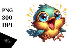 Colorful Crazy Looking Small Baby Thrush Clipart Product Image 3
