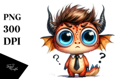Expressive Confused Baby Dragon Clipart Product Image 1