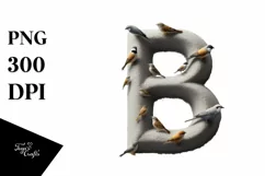 Monogram Kivi Sand Birds Watercolor Clipart Product Image 3