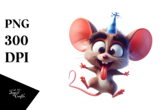Goofy Mouse with Party Hat, Digital Art Product Image 1