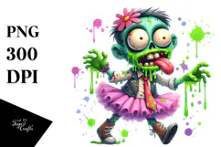 Funny Green Slime Zombie PNG Product Image 1