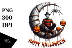 Funny Freddy Crueger Halloween Digital Painting, PNG Product Image 1