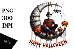 Funny Freddy Crueger Halloween Digital Painting, PNG Product Image 1