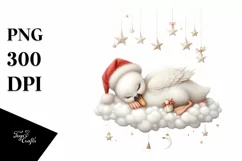 Sleeping Baby Swan for Christmas | Clipart Product Image 1