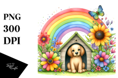 Colorful Dog House Illustration Clipart Product Image 1