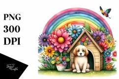 Colorful Dog House Illustration Clipart Product Image 1