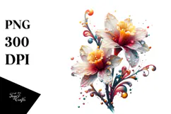 Abstract Glossy Narcissus PNG Product Image 1
