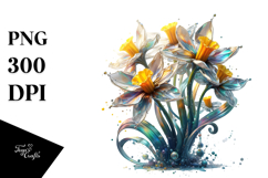 Abstract Glossy Narcissus PNG Product Image 1