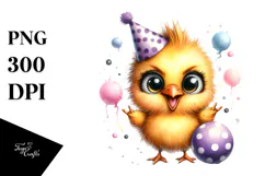 cute Baby Chicken with Punk Look, PNG Product Image 1