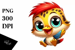 Colorful Cartoon Crazy Woodpecker Clipart Product Image 3