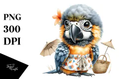 Energetic Baby Macaw for the Beach PNG Product Image 1