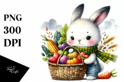 Colorful Autumn Vegetables Basket | Sublimation | Clipart Product Image 1
