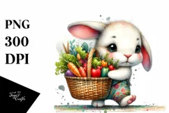 Colorful Autumn Vegetables Basket | Sublimation | Clipart Product Image 1