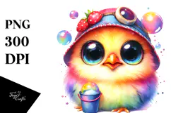 Vibrant Baby Chicken Bubble Bucket PNG Product Image 1