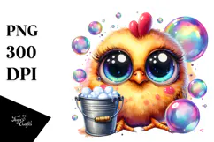 Cute Vibrant Baby Chicken PNG Product Image 1
