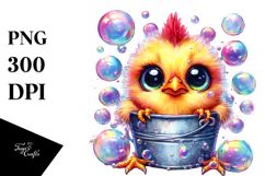 Cute Vibrant Baby Chicken PNG Product Image 1