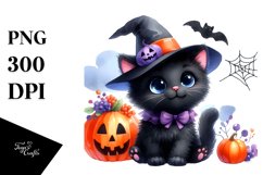 Cute Baby Black Cat Halloween | Clipart Product Image 1