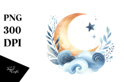 Simple Whimsical Half Moon, Transparent PNG Product Image 1