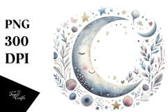 Simple Whimsical Half Moon, Transparent PNG Product Image 1