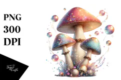 Magical Mushroom Watercolor, High-Res PNG Product Image 1
