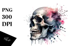 Skull Made of Splashes PNG Product Image 1