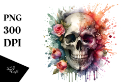 Skull with Splashes PNG Product Image 1