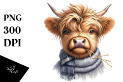 Graceful Baby Cow with Cool Hair PNG Product Image 1