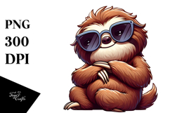 Ridiculously Cute Sloth with Oversized Sunglasses PNG Product Image 1