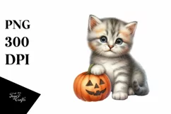 Cute Baby Kitten - Halloween PNG Product Image 1