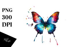 Colorful Butterfly Skull PNG Product Image 1