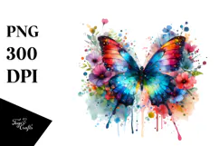 Colorful Butterfly Painting PNG Product Image 1