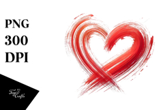 Simple Paintbrush Style Heart PNG Product Image 1