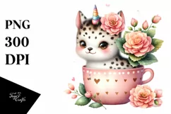 Cute Baby Unicorn with Animal Print | Clipart Product Image 3