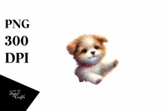 Cute Dog Flower Watercolor Clipart Product Image 1