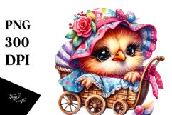 Crazy Baby Rooster with Summer Clothes PNG Product Image 1