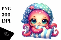 Colorful Cuddling Baby Octopus | Clipart Product Image 3