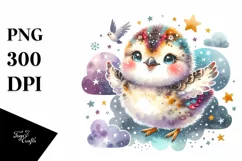 Cute Ptarmigan with Stars Clouds | Sublimation | Clipart Product Image 3