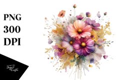 Vibrant Cosmos Bouquet | Clipart Product Image 3