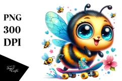 Cute Vibrant Baby Bee PNG Product Image 1