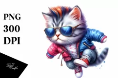 Cute Baby Cat Jumping PNG Product Image 1