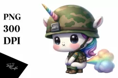 Pastel Baby Unicorn Soldier | Clipart Product Image 3