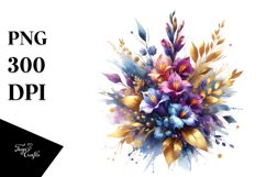 Vibrant Lobelia Watercolor Abstract | Sublimation Clipart Product Image 1