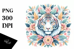 Colorful Tiger Floral | Sublimation | Clipart Product Image 3