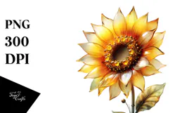 Sunflower with Golden Insertions, High-Res PNG Product Image 1